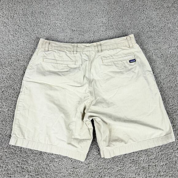Patagonia All Wear Shorts Mens 34 El Cap Kahki Beige 8 In Inseam Hiking Organic - Picture 13 of 15